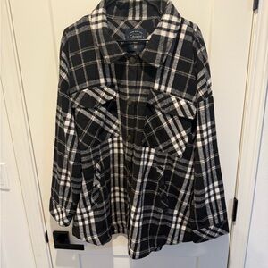 Cavalini Black and Cream Plaid Shirt